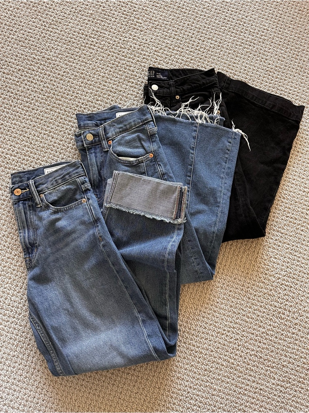 GAP Women's wide leg barrel jeans lot (3 pairs) 24